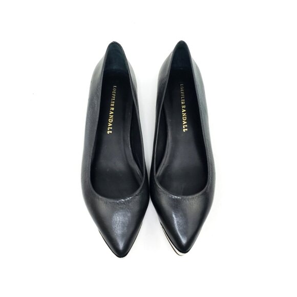 Loeffler Randall Black Pointed Toe Flats Leather Cap Toe Womens Size 6.5B - Picture 4 of 10